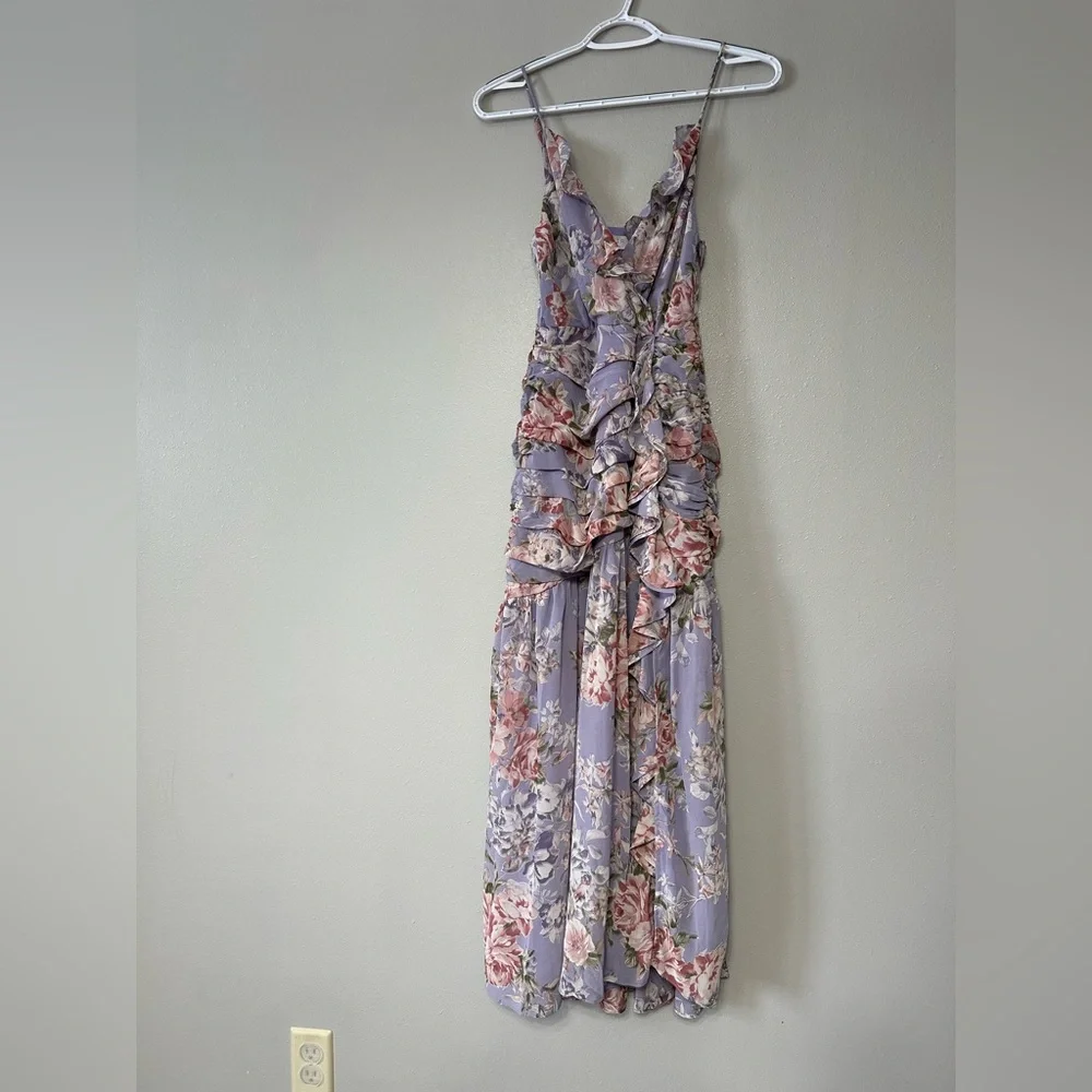 Free People ASTR The Label Kiana Floral Ruched Midi Dress Size XS - Picture 6 of 12